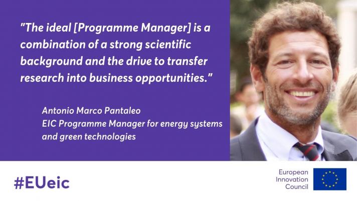 EIC Programme Manager Antonio Marco Pantaleo