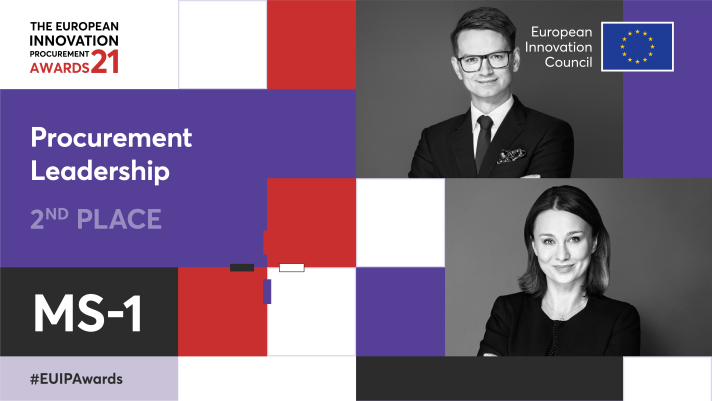 Mateusz Stanczyk & Monika Adamczak (Poland)  black and white portraits on visual promoting their 2nd place in the Procurement Leadership Award 2021.