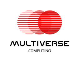 Multiverse computing logo. Three red striped overlapping circles.