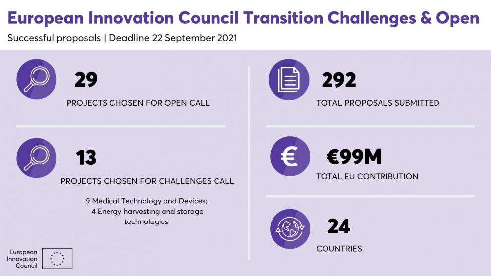 Infographic brief statistics on the EIC Transition results