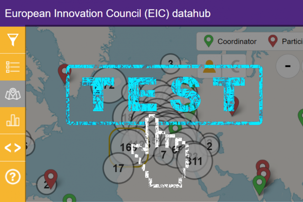 Screenshot of the EIC datahub, the dynamic  map & stats tool