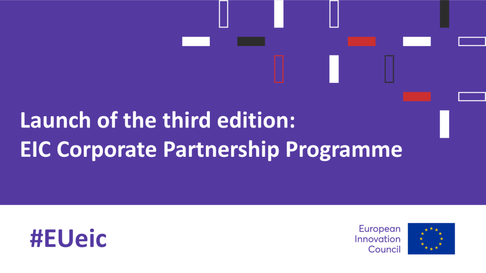 Launch of the 3rd edition of EIC Corporate Partnership Programme #EUeic